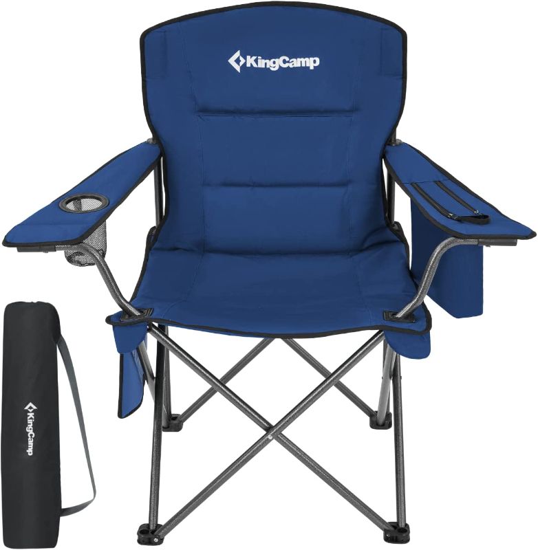 Photo 1 of ***STOCK PHOTO FOR REFERENCE ONLY COLOR/STYLE VARIES*** KingCamp Outdoor Camping Chair Padded Folding Chair for Adult Supports 300 lbs Black