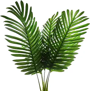 Photo 1 of 7 Pack Palm Artificial Plants Leaf for Home Kitchen Party Flowers Arrangement Wedding Decorations,Faux Large Tropical Palm Leaves Imitation Ferns