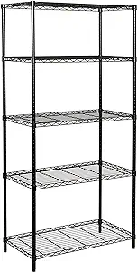 Photo 1 of 5 Tier NSF Metal Shelf Wire Shelving Unit, Capacity Heavy Duty Adjustable Storage Rack with Shelf Liners for Closet Kitchen Garage Basement Commercial Shelving