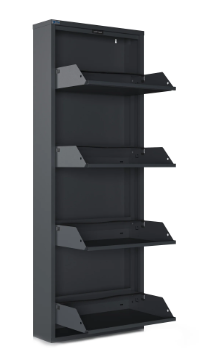 Photo 1 of 4 Tier Metal Shoe Cabinet with Cover Durable Shoe Storage Organizer for Entryway/Hallway, Anthracite