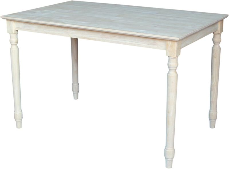 Photo 1 of **LEGS** International Concepts Table Top Solid with Wood Standard Height Turned Legs, 30 by 48-Inch, Unfinished