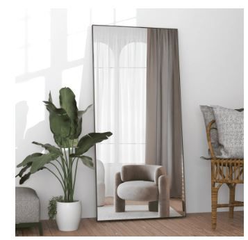 Photo 1 of CONGUILIAO 65" × 24" Mirror Full Length Mirror Floor Mirror Full length Standing Mirror Large Rectangle Leaner Mirror Full Body Black Mirror