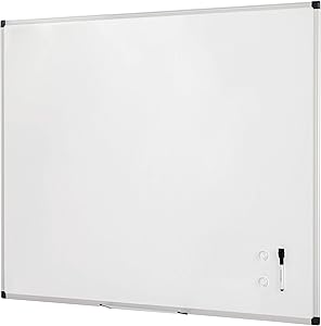 Photo 1 of Amazon Basics Magnetic Dry Erase Whiteboard, Aluminum Frame, Silver/White