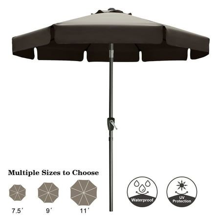 Photo 1 of ABCCANOPY 7.5ft Outdoor Market Patio Umbrella with Push Button Tilt 13+Colors Brown