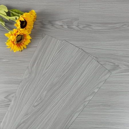 Photo 1 of 20-pcs Gray Peel and Stick Flooring 6 X35 X 1.2mm Vinyl Wood Look Flooring Self Adhesive Easy to Install Home Decoration for Kitchen Living Room 