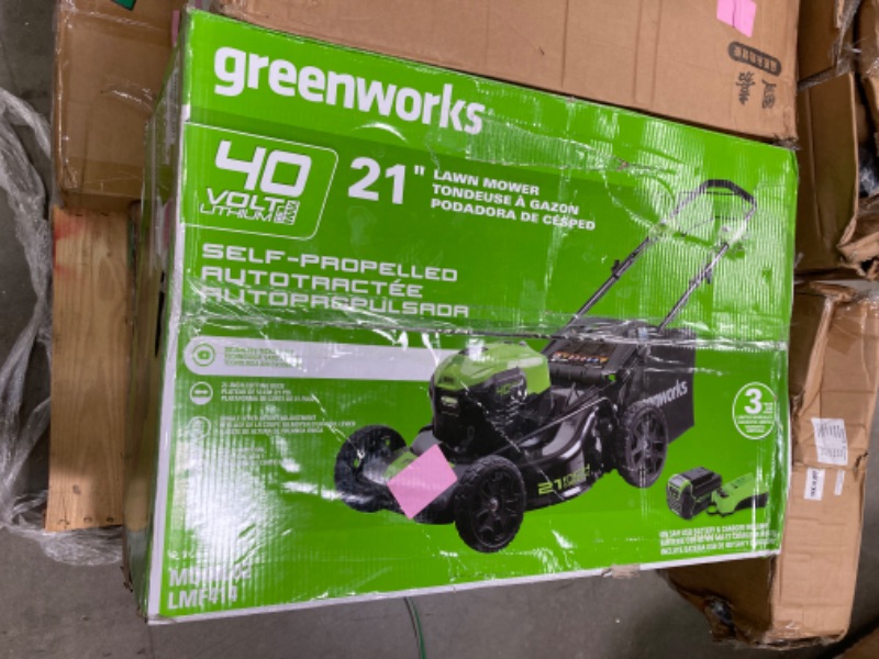 Photo 3 of Greenworks 40V 21" Brushless Cordless (Self-Propelled) Lawn Mower (75+ Compatible Tools), 5.0Ah Battery and Charger Included