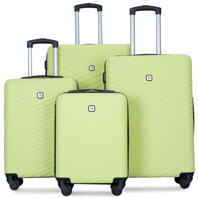 Photo 1 of ***MISSING A SUITCASE*** Travelhouse 4 Piece Hardshell Luggage Set Hardside Lightweight Suitcase with TSA Lock Spinner Wheels.(light Green)
