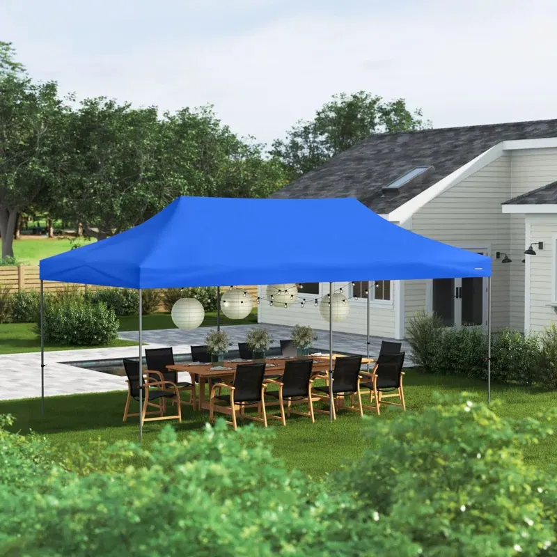 Photo 1 of 20 Ft. W x 10 Ft. D Steel Pop-Up Canopy
Blue