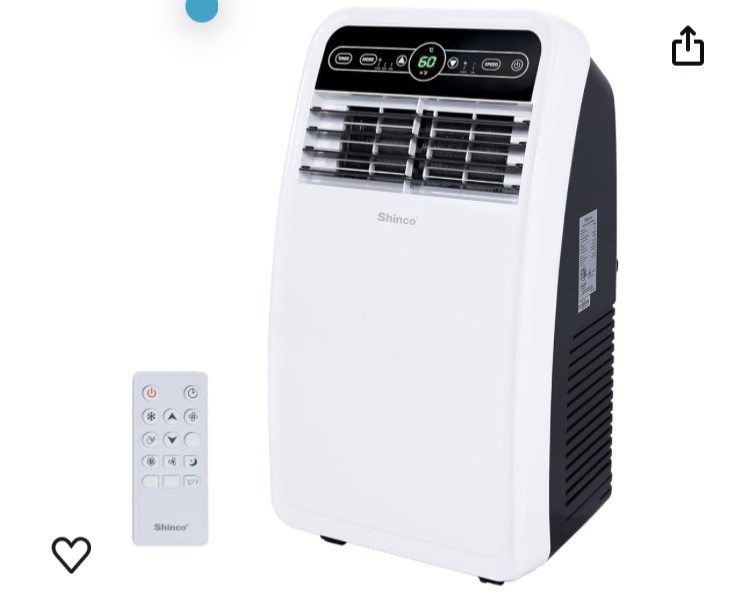 Photo 1 of ***FOR PARTS*** Shinco 8,000 BTU Portable Air Conditioner, AC Unit with Built-in Cool, Dehumidifier & Fan Modes for Room up to 200 sq.ft, Conditioner Remote Control, 24 Hour Timer, Installation Kit