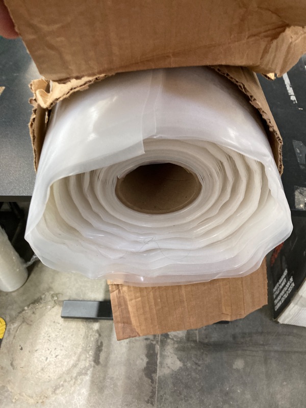 Photo 1 of Clear Poly Sheeting - 10 Mil Thick Frosted Plastic Tarp Waterproof Vapor and Dust Protective Equipment Cover, Construction and Industrial Use - by Xpose Safety (10' x 100')