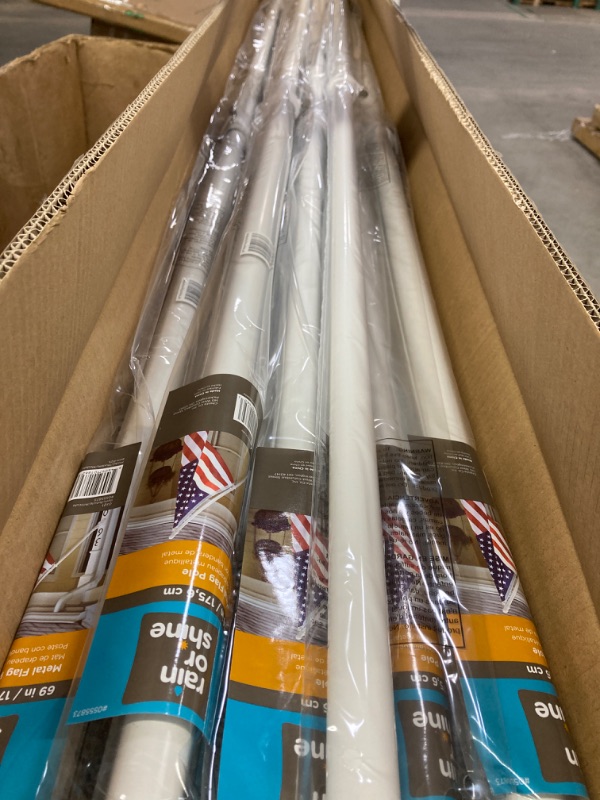 Photo 2 of ((12 piece))Rain or Shine White Metal House Flag Poles