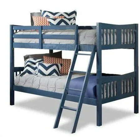 Photo 1 of ***SEE NOTES***Storkcraft Caribou Twin Over Twin Hardwood Bunk Bed Navy Box 1 of 2 Headboard Footboard Hardware
