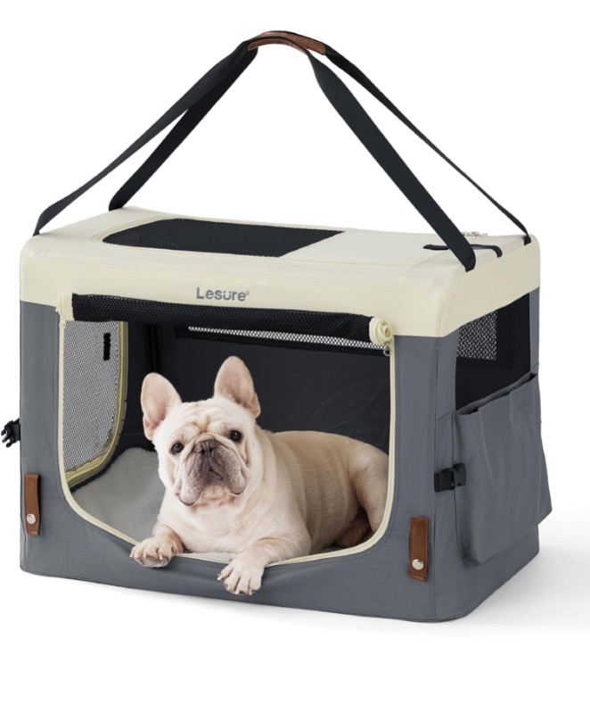 Photo 1 of 
Lesure Collapsible Travel Dog Crate for Small Dogs, Portable Soft Dog Crate for Outdoor & Indoor, Folding Fabric Dog Kennel with Handle, 28 Inch Heavy Duty Pet Carrier (Grey)
100+ bought in past month