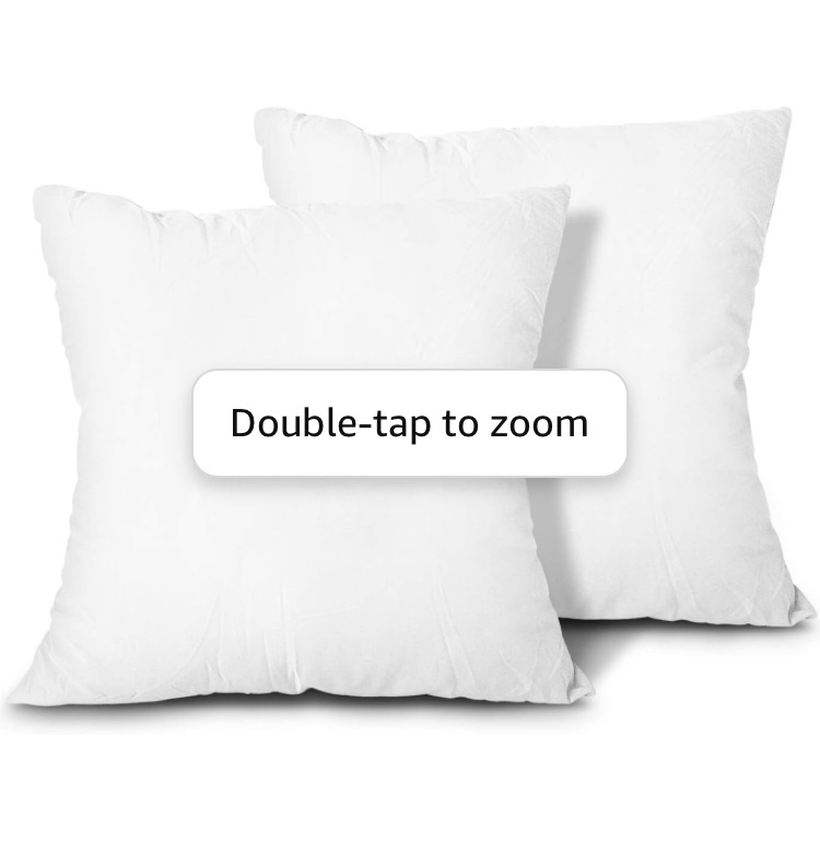 Photo 1 of 
EDOW Throw Pillow Inserts, Set of 2 Lightweight Down Alternative Polyester Pillow, Couch Cushion, Sham Stuffer, Machine Washable. (White, 18x18)