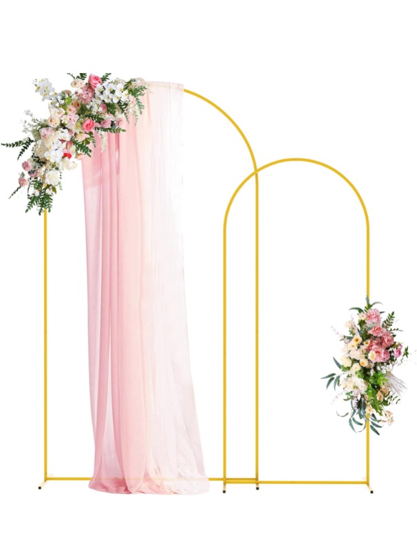 Photo 1 of 
Wokceer Wedding Arch Backdrop Stand 7.2FT, 6FT Gold Metal Arch Stand Set of 2 for Birthday Party Wedding Ceremony Baby Shower Graduation Decoration