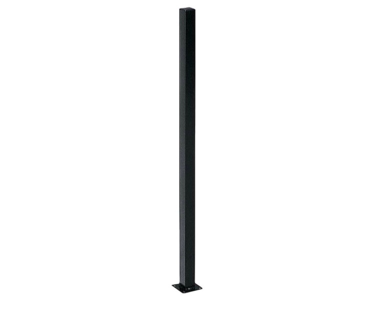 Photo 1 of 
2" x 2" x 5 ft. Black Metal Fence 16-Gauge Steel Post with Flange and Post Cap