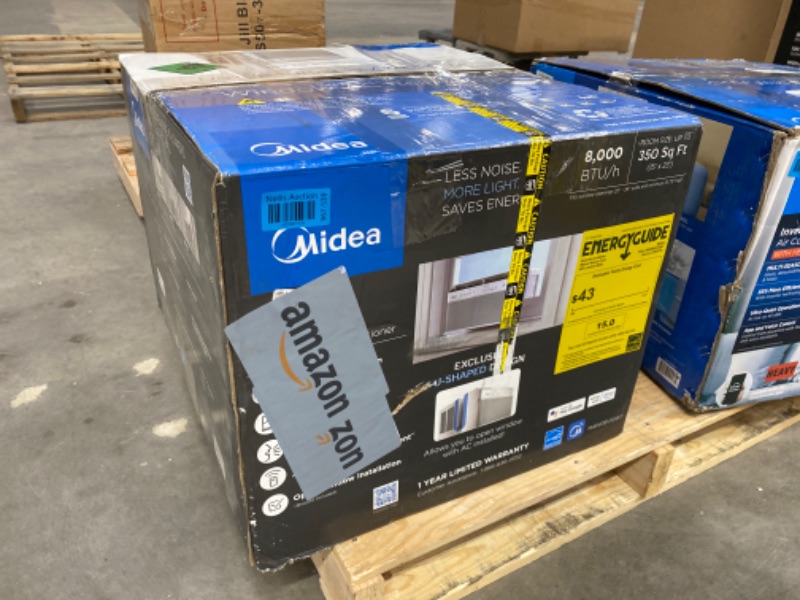 Photo 4 of ***FOR PARTS, DOES NOT WORK*** Midea 8,000 BTU U-Shaped Smart Inverter Air Conditioner –Cools up to 350 Sq. Ft., Ultra Quiet with Open Window Flexibility, Works with Alexa/Google Assistant, 35% Energy Savings, Remote Control