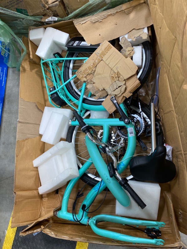 Photo 1 of Schwinn Mendocino Electric Cruiser Bike for Adults, 20 MPH Commuting eBike, Ride Up to 45 Miles on Single Charge, 26-Inch Wheels, 6-Speed, Pedal Assist, Throttle Option, Aluminum Frame Throttle Mint Green