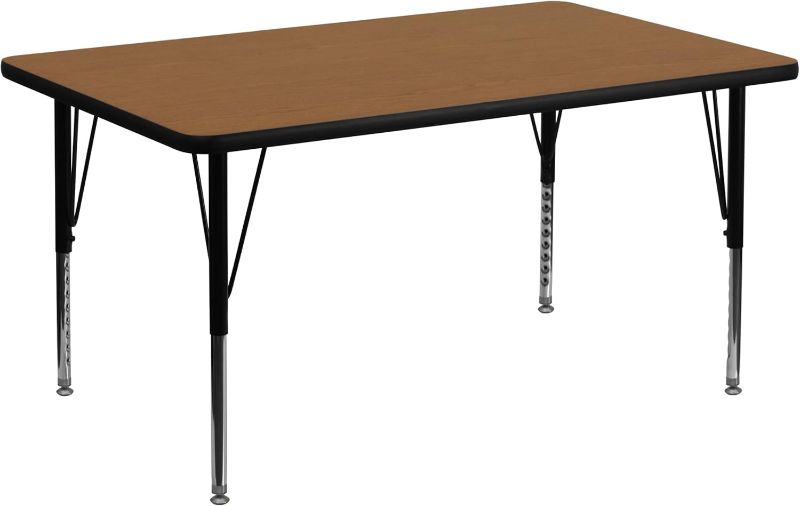 Photo 1 of Flash Furniture 30''W x 48''L Rectangular Oak Thermal Laminate Activity Table