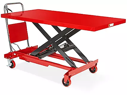 Photo 1 of H-6754 Uline Manual Lift Table - Standard, 1,100 lb, 63 x 31 1?2"