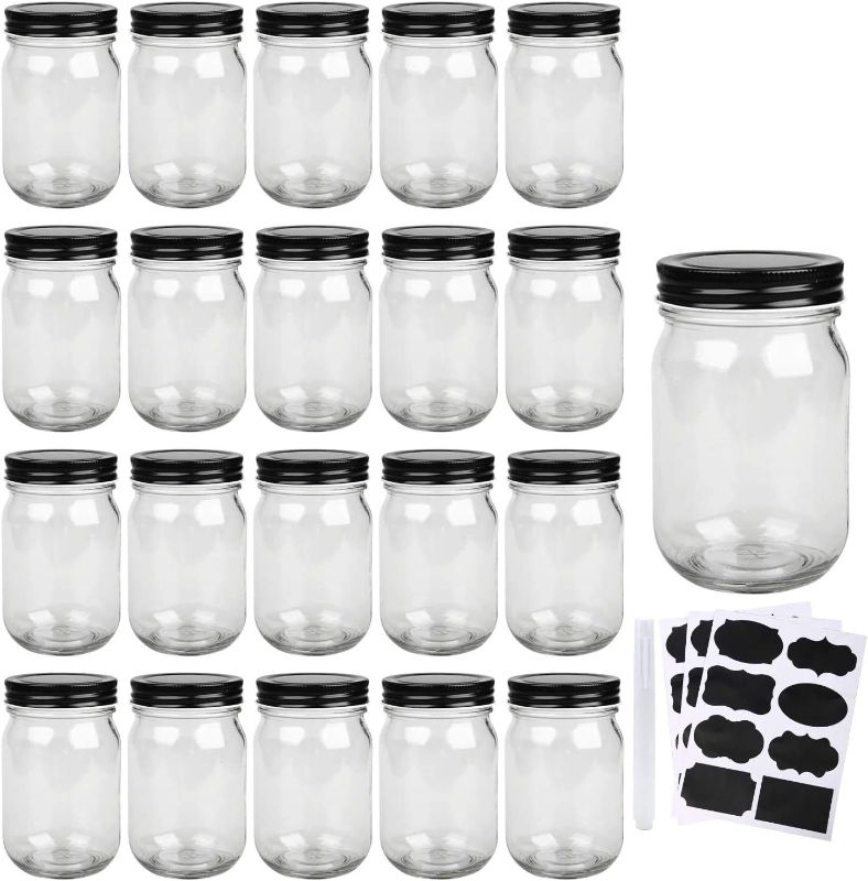 Photo 1 of 11 Mason Jars, Glass Jars With Lids 12 oz