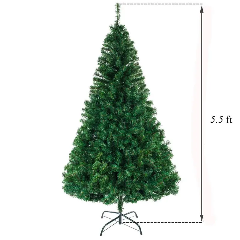 Photo 1 of  5.5FT Artificial Christmas Tree 850Tips, Sturdy Metal Stand Indoor Decoration Tree, Easy Assembly, Green