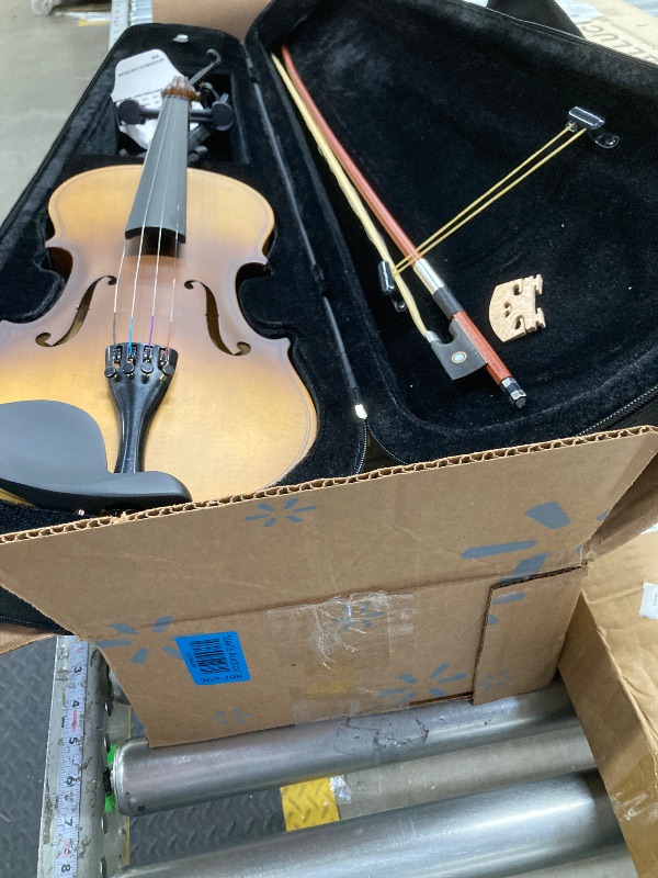 Photo 2 of ADM Violin 3/4 Full Size, Adults Violin Beginner Set with Fingerboard Sticker, Shoulder Rest and Tuner