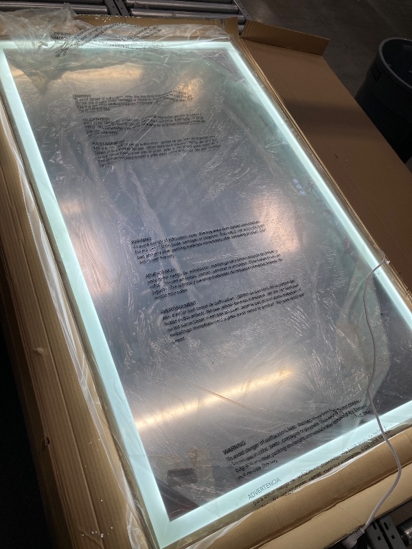 Photo 1 of 55"x 36" LED Bathroom Mirror Framed, Front Light and Backlit, Stepless Dimmable, Anti-Fog, Shatter-Proof, Memory, 3 Colors, Double LED Vanity Mirror