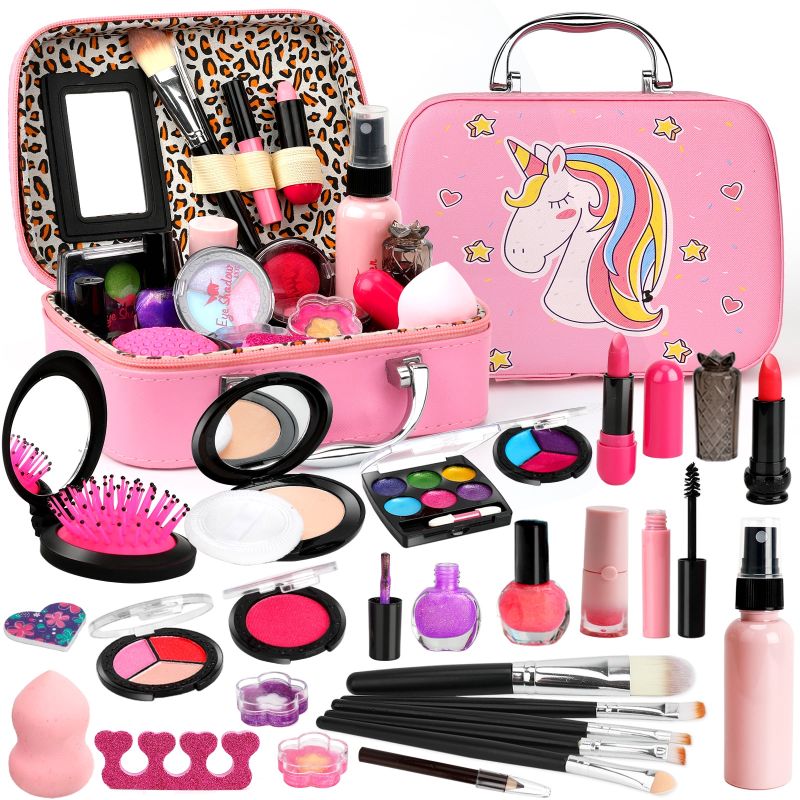 Photo 1 of  Sendida Washable Kids Makeup Kit for Girls Toys with Cute Makeup Bag, Toy for Girls Age 3 4 5 6 7 8 9 10 Year Old (25PCS)