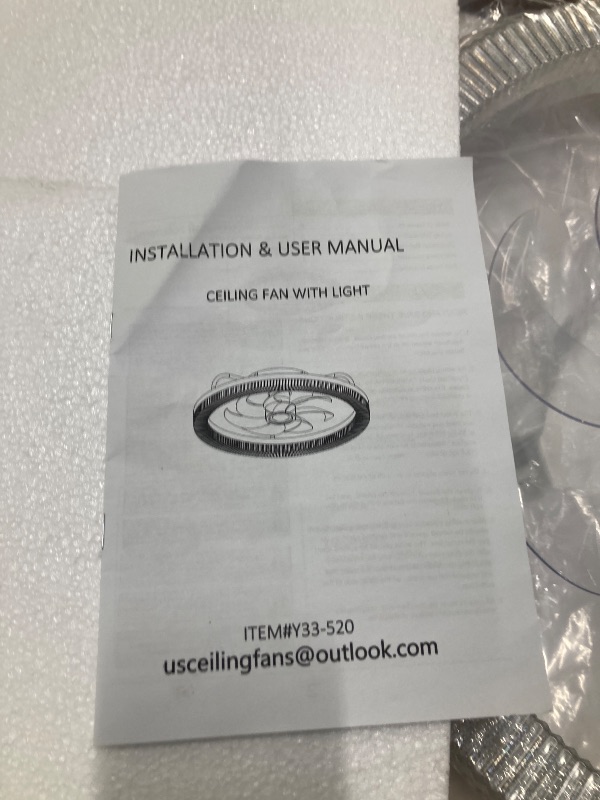Photo 3 of ****MISSING REMOTE*****XAUJIX 20" Ceiling Fan with Light and Remote, Dimmable Low Profile Ceiling Fan, 6 Speeds LED Fan Light, Bladeless Ceiling Fans with Lights for Bedroom