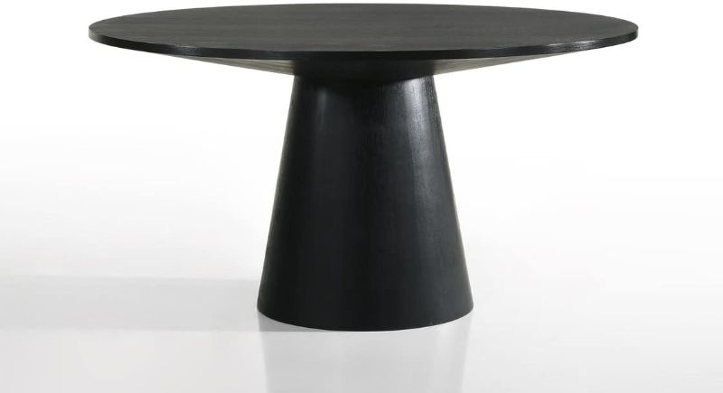 Photo 1 of ***ONLY THE TOP OF THE TABLE, NOT THE BASE, THERE IS SMALL DAMAGE ON THE SIDES*** Jasper Ebony Black 47" W Contemporary Round Dining Table