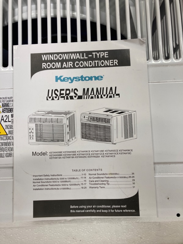 Photo 2 of ***PARTS ONLY, CABLE BROKEN***Keystone 18,000 BTU Window Air Conditioner and Dehumidifier, 230V, Window Unit Air Conditioners for Apartment, Living Room, Bedroom, Large Rooms up to 1000 Sq.Ft., Window Air Conditioner with Remote