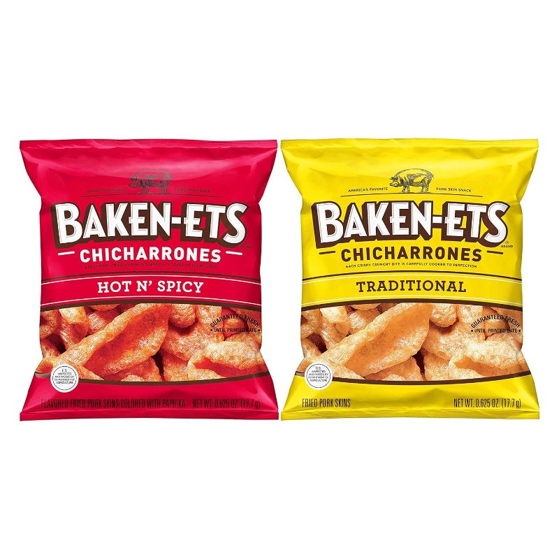 Photo 1 of Baken-Ets Pork Rinds, Variety Pack, 0.625 Ounce (Pack of 24)
