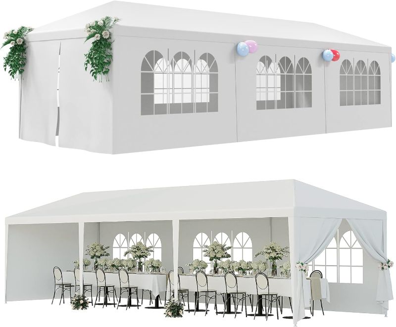 Photo 1 of 
HomGarden 10'x30' Outdoor Canopy Tent Patio Camping Gazebo Shelter Pavilion Cater Party Wedding BBQ Events Tent w/Removable Sidewalls