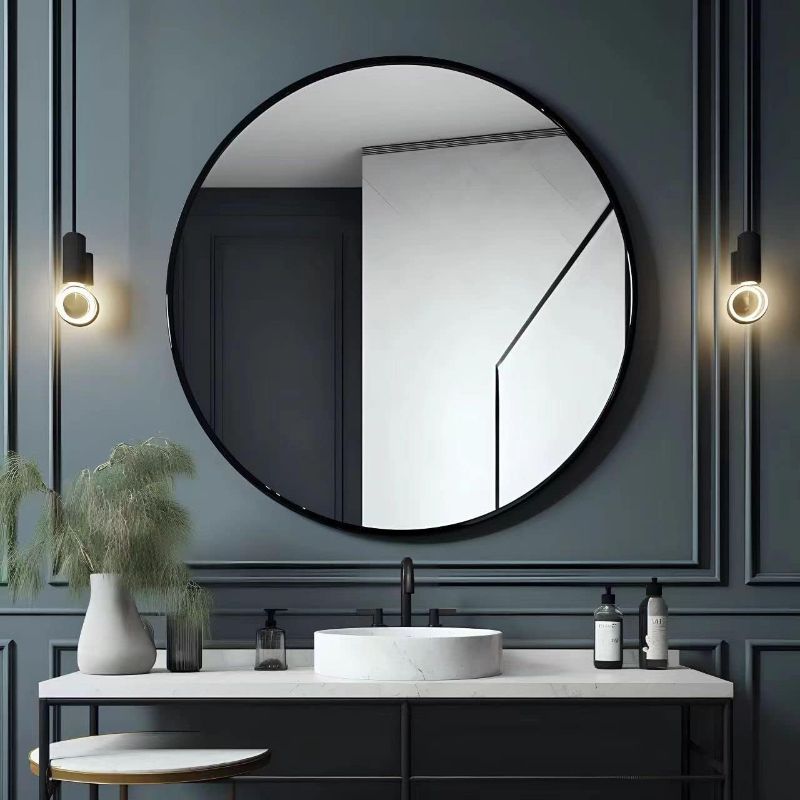 Photo 1 of 
USHOWER 36" Black Round Wall Mirror - Metal Frame Circle Mirror for Bathroom, Bedroom, Living Room, and Entryway Decor