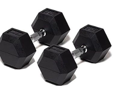 Photo 1 of  Hex Dumbbell Hand Weights. Dumbbell Pairs. 25LB Dumbbell Sets for Strength Workouts

**NEW, FACTORY SEALED.
