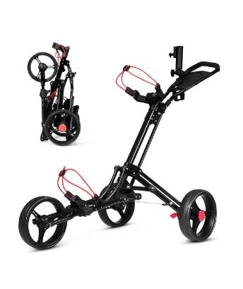 Photo 2 of Costway Foldable 3 Wheel Steel Golf Pull Push Cart Trolley Club w/ Umbrella Holder


