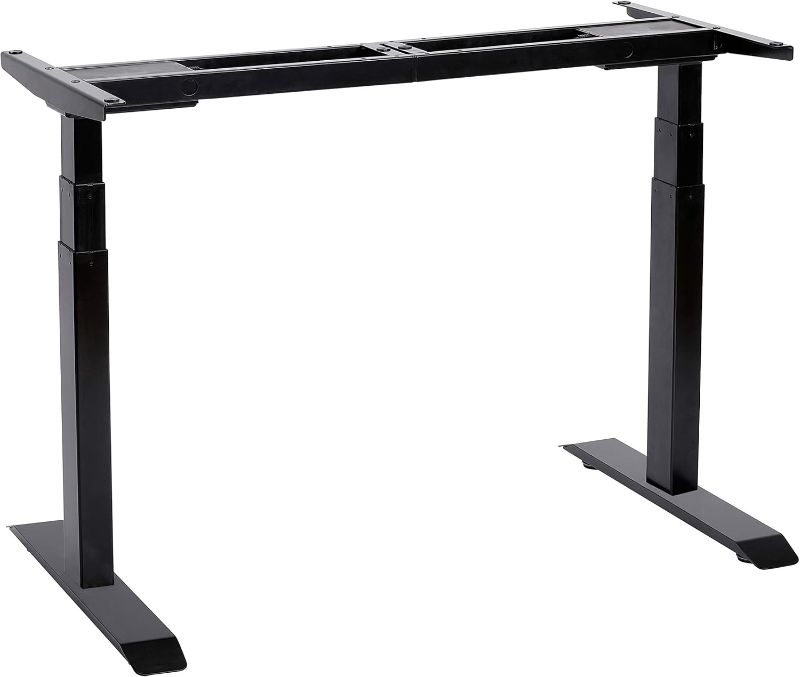 Photo 1 of  Electric Stand Up Desk Frame with Dual Motor, 3 Stage Up Lifting Legs, Rise UP Electric Adjustable Height and Width Standing Desk Frame with 4 Memory Keypad (Dual Motor Frame - Black)

***new, factory sealed.
