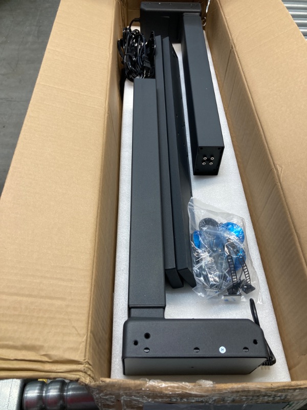 Photo 2 of  Electric Stand Up Desk Frame with Dual Motor, 3 Stage Up Lifting Legs, Rise UP Electric Adjustable Height and Width Standing Desk Frame with 4 Memory Keypad (Dual Motor Frame - Black)

***new, factory sealed.
