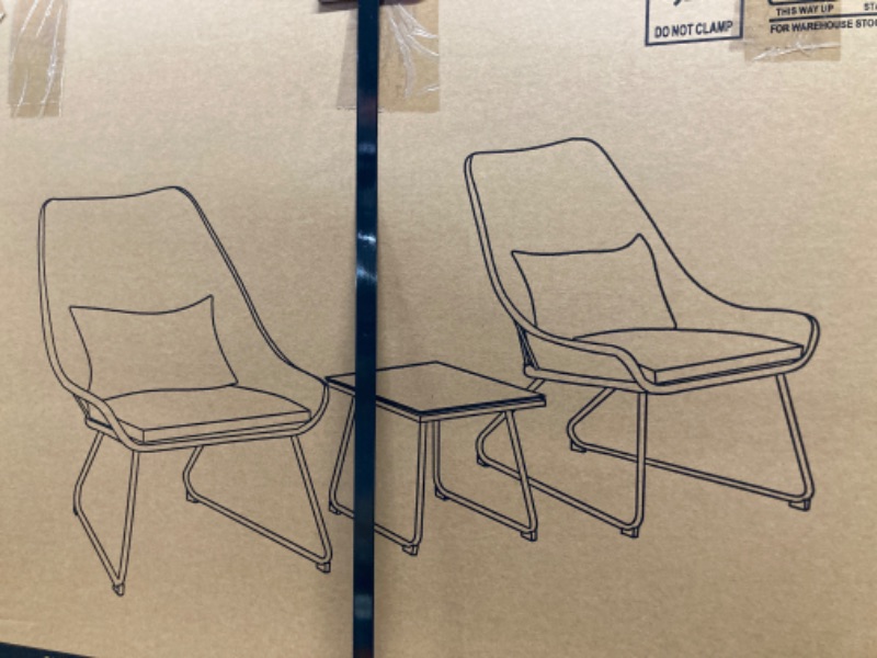 Photo 1 of 3PC STEEL CHAT SET FOR OUTDOORS/PATIO

***BRAND NEW, FACTORY SEALED.
