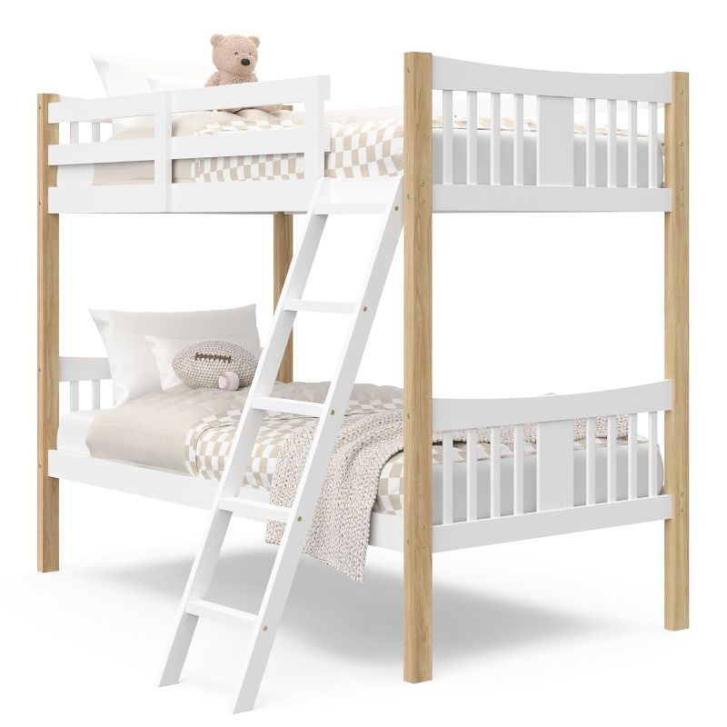 Photo 1 of Storkcraft Caribou Twin-Over-Twin Bunk Bed (White with Natural) – GREENGUARD Gold Certified, Converts to 2 Individual Twin beds


***BRAND NEW, FACTORY SEALED.