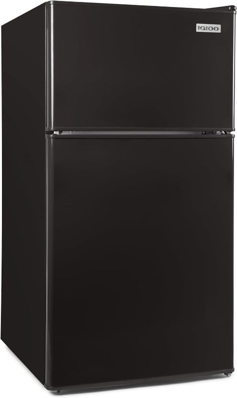 Photo 1 of Igloo 3.2 Cu.Ft. Double Door Compact Refrigerator with Freezer - Slide Out Glass Shelf, Perfect for Homes, Offices, Dorms - Black

***Used, untested.