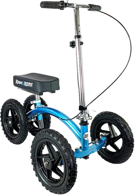 Photo 1 of KneeRover Quad All Terrain Knee Scooter - Heavy Duty, for Surgery Recovery and Injuries, Metallic Blue


***new