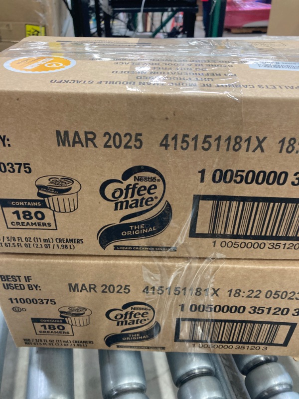 Photo 2 of (*** 2 packs***)Nestle Coffee mate Coffee Creamer, Original, Liquid Creamer Singles, Non Dairy, No Refrigeration, 0.375 fl oz Tubs (Pack of 180)