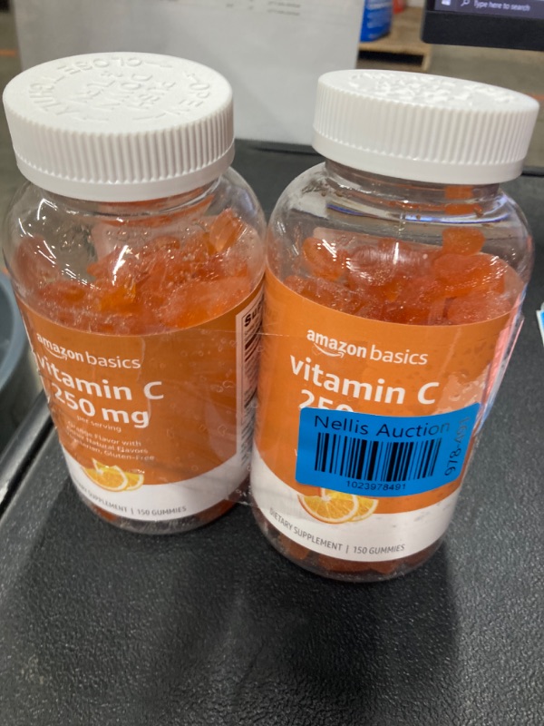 Photo 2 of Amazon Basics Vitamin C 250 mg Gummy, Orange, 150 Gummies (2 per Serving), Immune Health (Previously Solimo) (2 PACK)