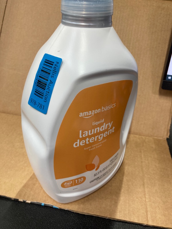 Photo 2 of Amazon Basics Concentrated Liquid Laundry Detergent, Fresh Scent, 110 Count, 82.5 Fl Oz (Previously Solimo)