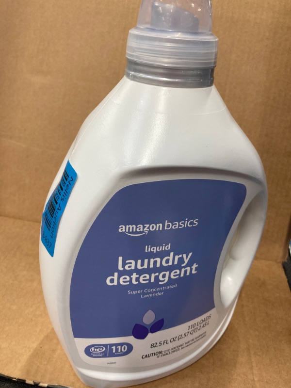 Photo 2 of Amazon Basics Concentrated Liquid Laundry Detergent, Lavender, Enough for 110 Loads, 82.5 Fl Oz Lavender 82.5 Fl Oz (Pack of 1)