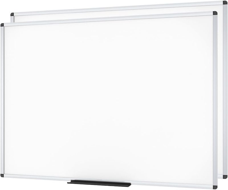 Photo 1 of (*** PACK OF @***)VIZ-PRO Dry Erase Board/Magnetic Whiteboard, 8' x 4', Pack of 2, Silver Aluminum Frame