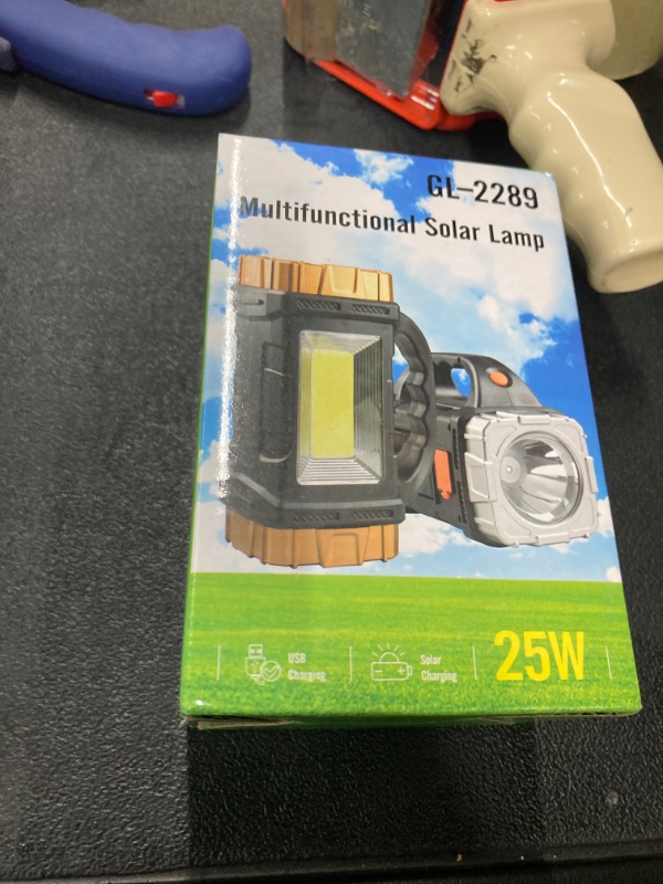 Photo 1 of LISLINQI Spotlight Flashlight Rechargeable, Led High Lumens Super Bright, Solar Panels,7 Modes,IPX4 Waterproof Handheld Spotlight for Home Power Failure,Outdoor,Camping,Hiking,Emergencies