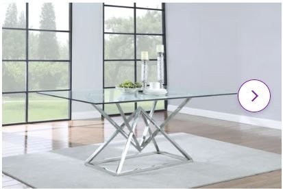 Photo 1 of ***SEE COMMENTS***Dearing Unfinished Glass Top Metal Base Dining Table